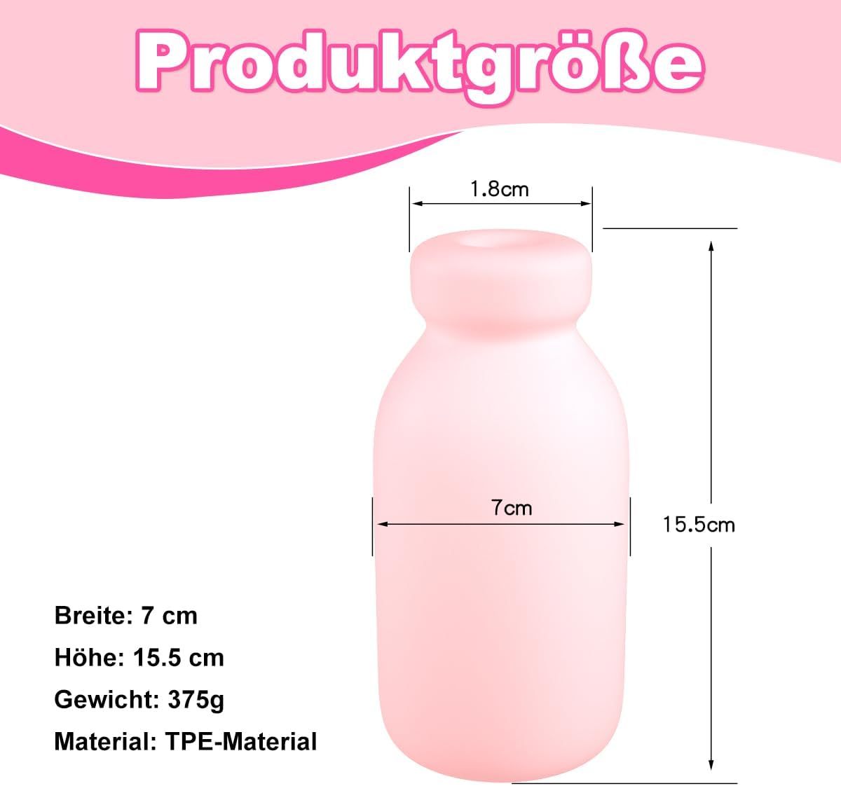 Dimensions du masturbateur homme bouteille de lait avec vagin 3D réaliste compact