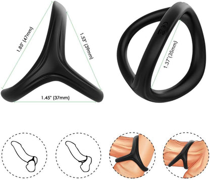 Dimensions du cockring triangle en silicone mesurées à la règle