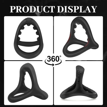 Cockring triangle en silicone médical noir pour érection plus ferme