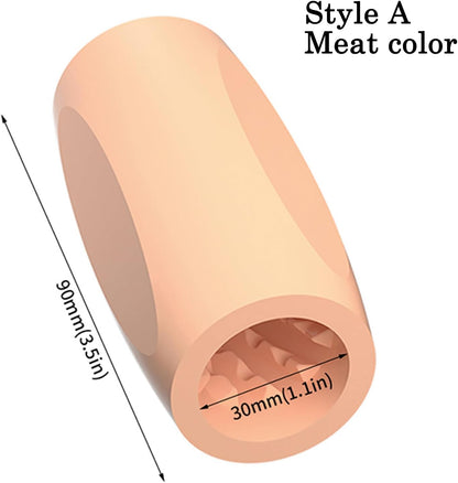 Dimensions du pocket pussy en TPE couleur chair avec mesures détaillées en cm

