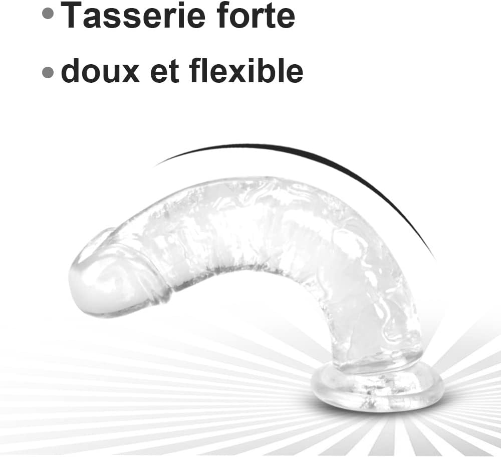 Base à ventouse du gode réaliste pour un usage mains libres
