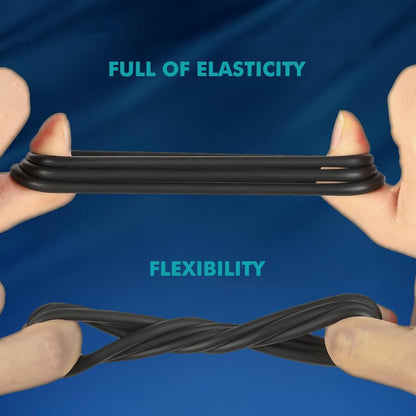 Ensemble de cockrings en silicone noir 6 tailles pour plus d'endurance