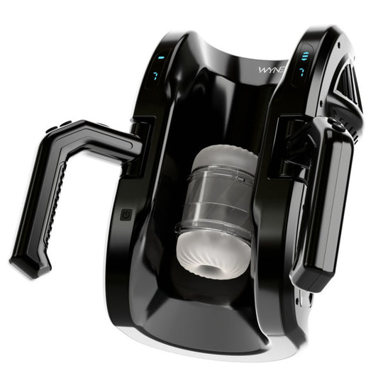 Masturbateur automatique mains libres vue de face sur fond neutre