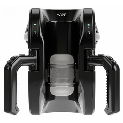 Masturbateur automatique vue de trois quarts avec manchon en place