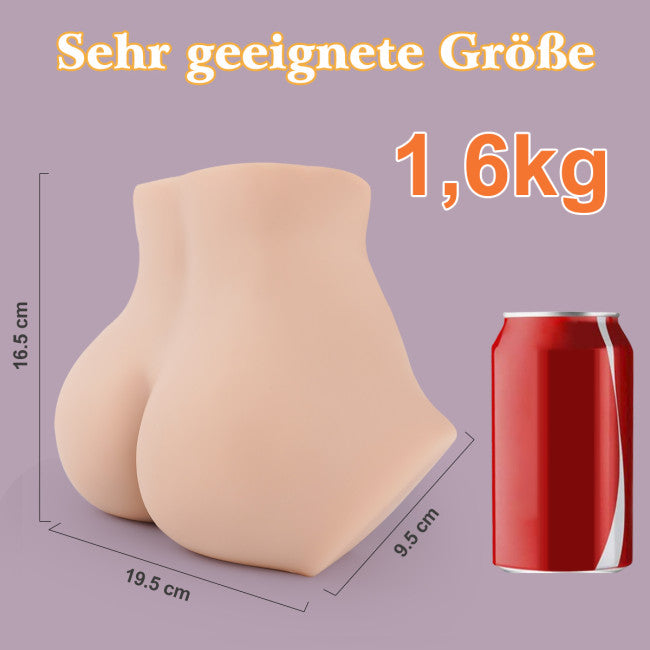 masturbateur fessier 1,6kg dimensions produit taille longueur largeur vue schéma détaillé