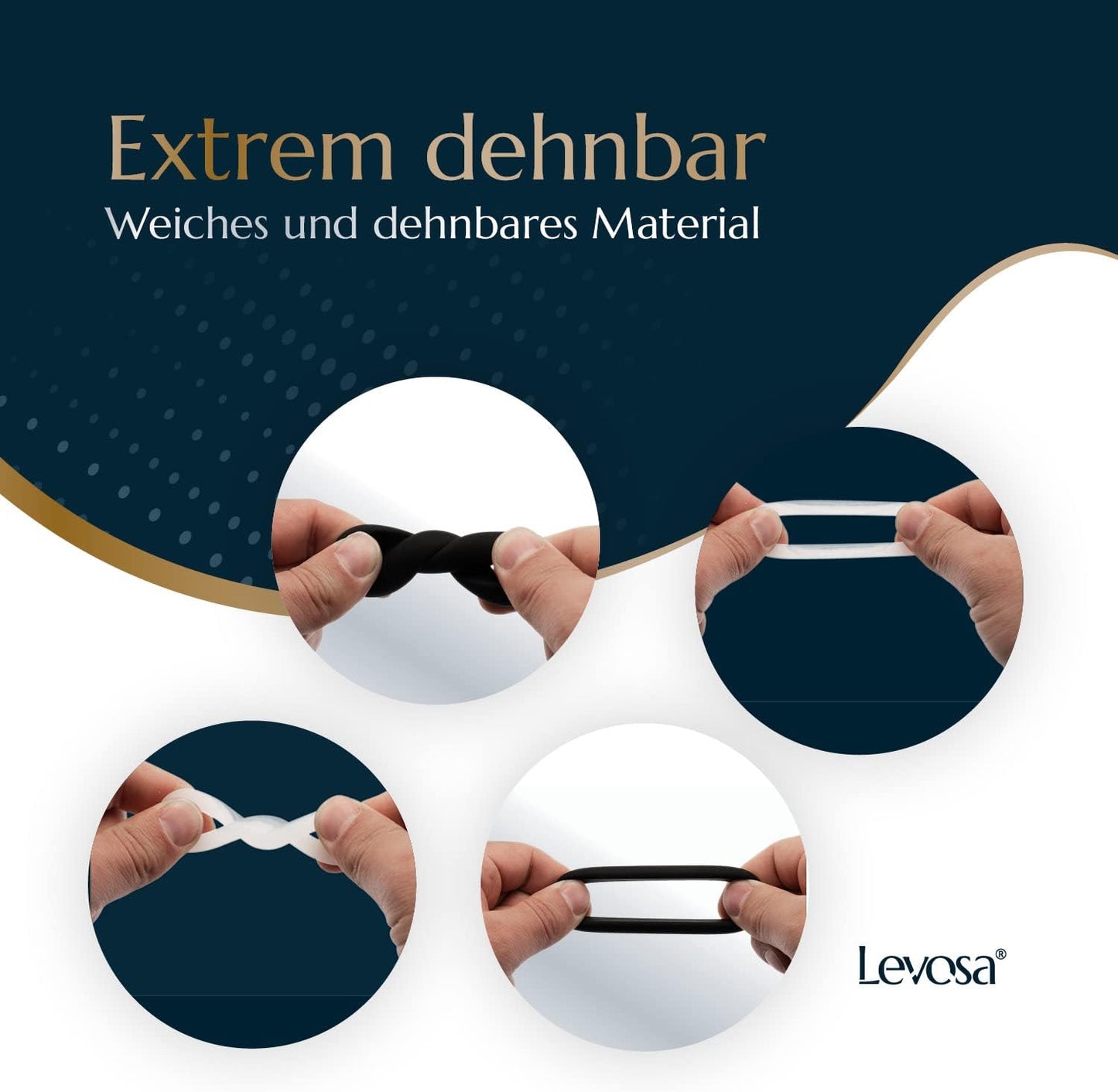 Cockring extensible noir pour plus d'endurance et de fermeté