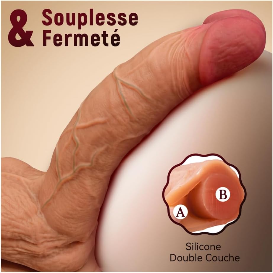 Double densité gode réaliste silicone couche souple noyau ferme toucher naturel chair