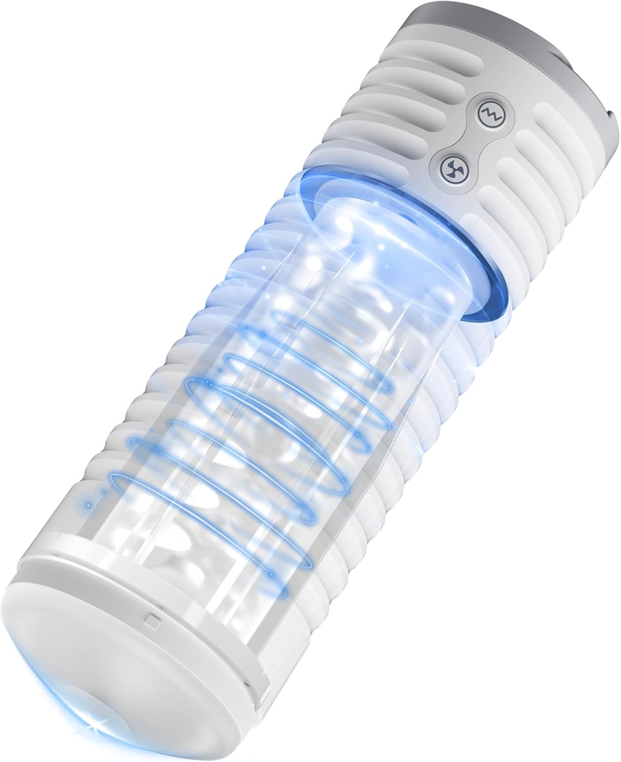 Masturbateur Connecté avec Contractions vue de trois quart sur fond blanc