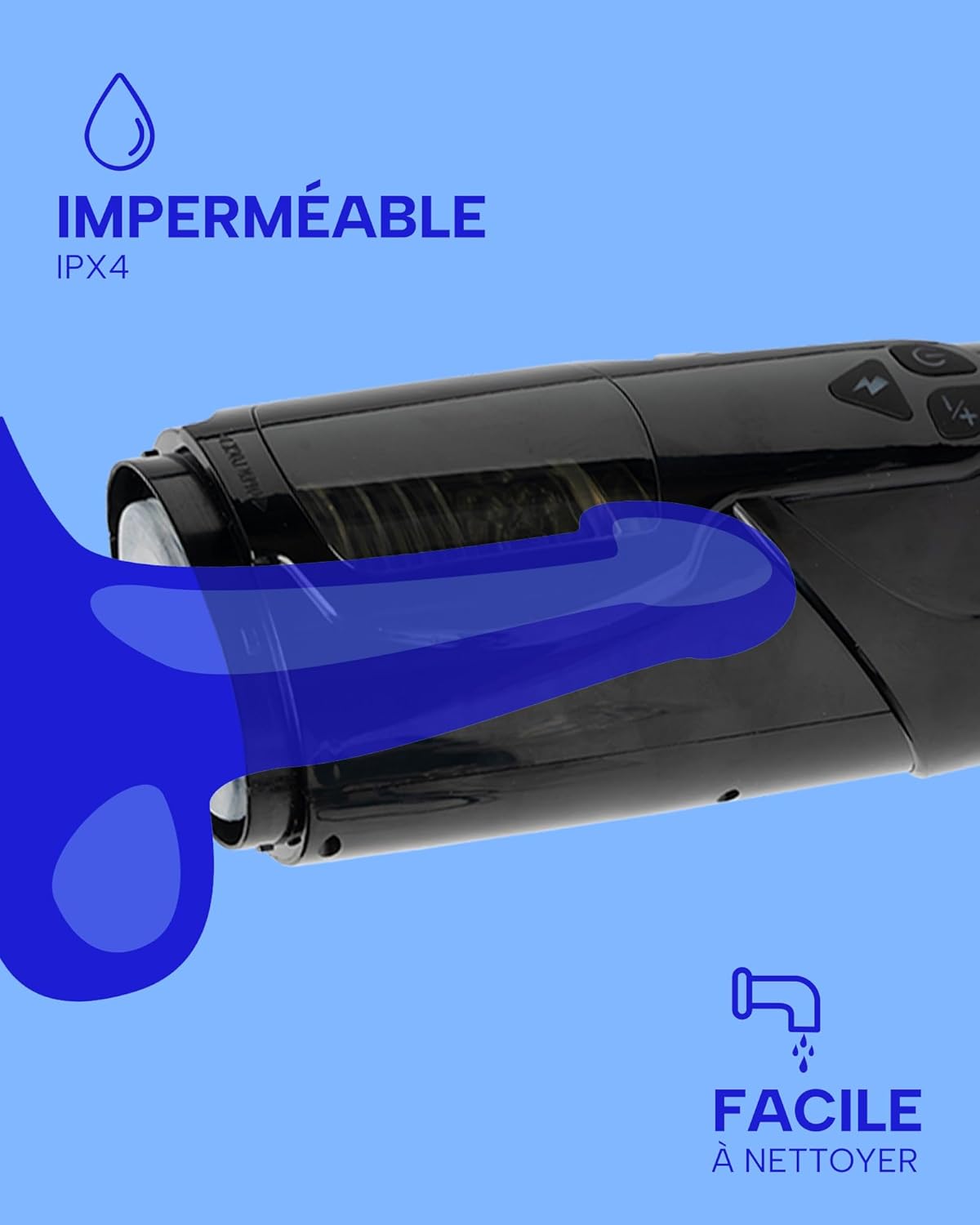 Vaginette électrique étanche IPX4 résistante aux éclaboussures pour entretien facile