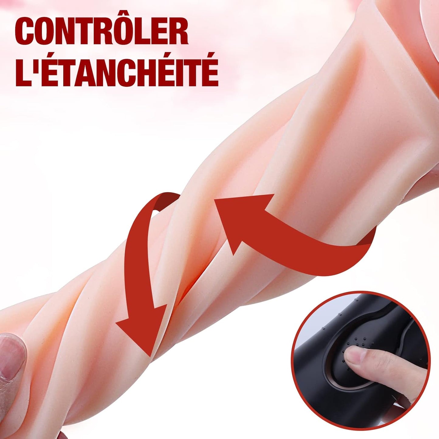 Système de pression double face en éventail du masturbateur souple à serrer
