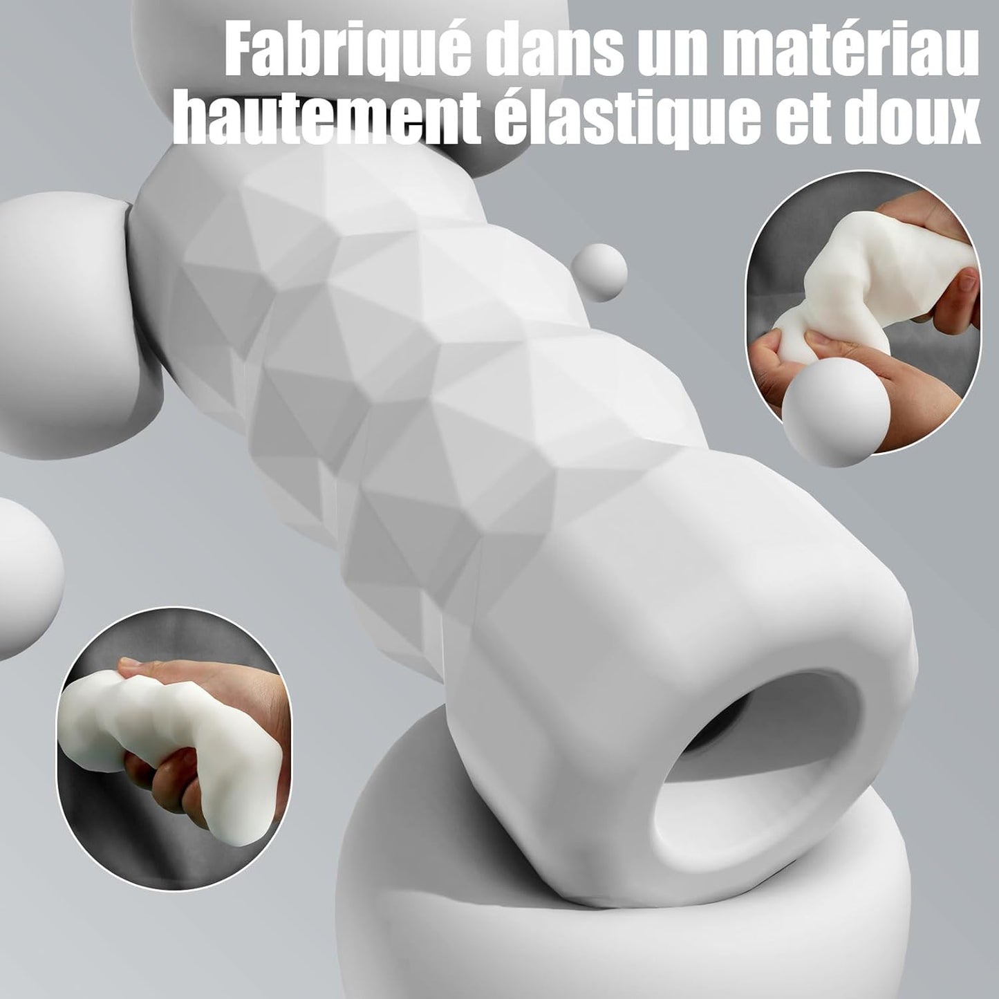 Masturbateur homme compact en TPE souple avec texture interne 3D réutilisable