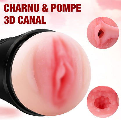 Masturbateur texture 3D avec canal interne souple et reliefs de stimulation réalistes
