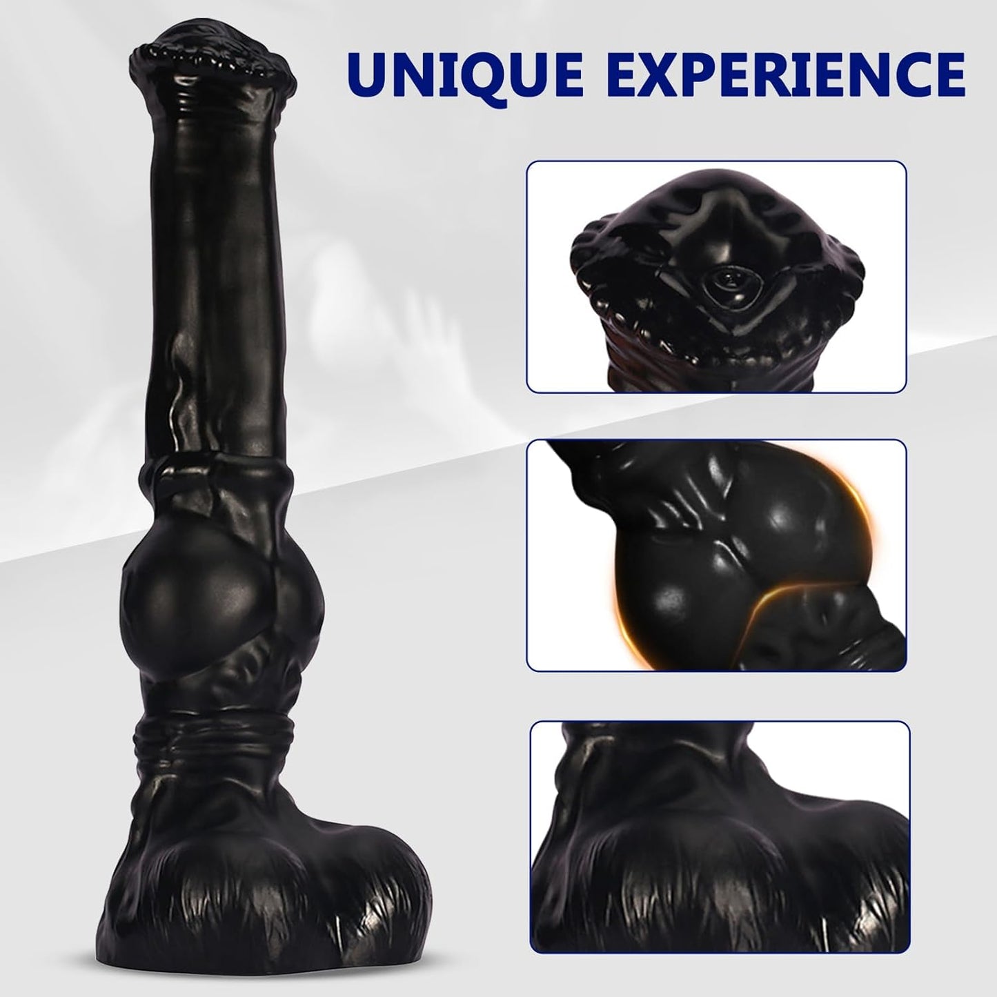 Comparatif des trois tailles XXL XXXL XXXXL du gode anal extra large nervuré noir en TPE