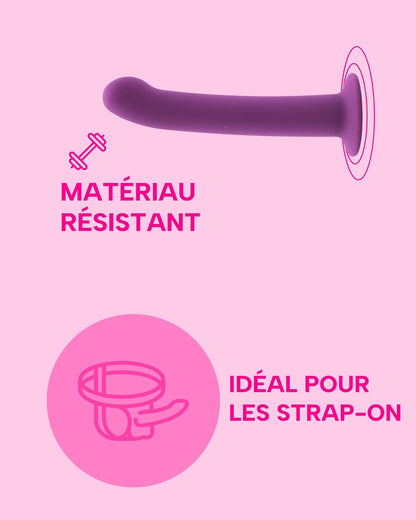 Gode flexible en silicone médical souple de couleur pourpre