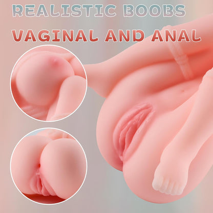 Vaginette 2 en 1 avec canal vaginal et anal pour stimulation intime réaliste
