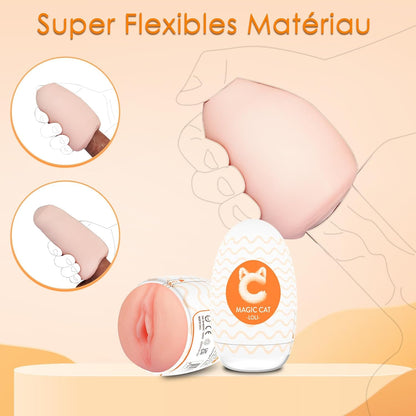 Œuf masturbateur homme en silicone souple avec texture lisse pour sensation douce et enveloppante