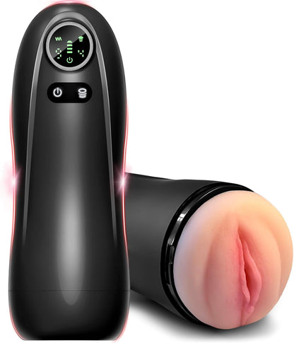 Vue de face du simulateur de fellation automatique avec lèvres pulpeuses roses
