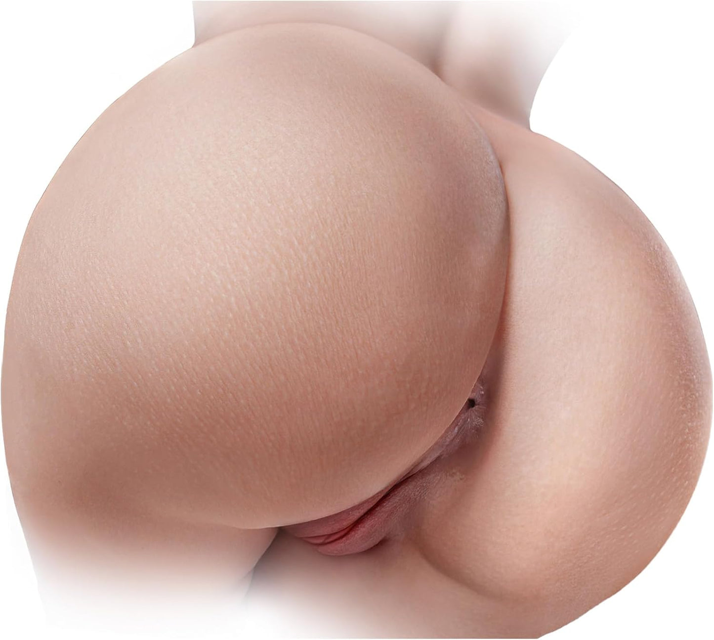 Vue arrière du sex doll fessier galbé aux courbes voluptueuses
