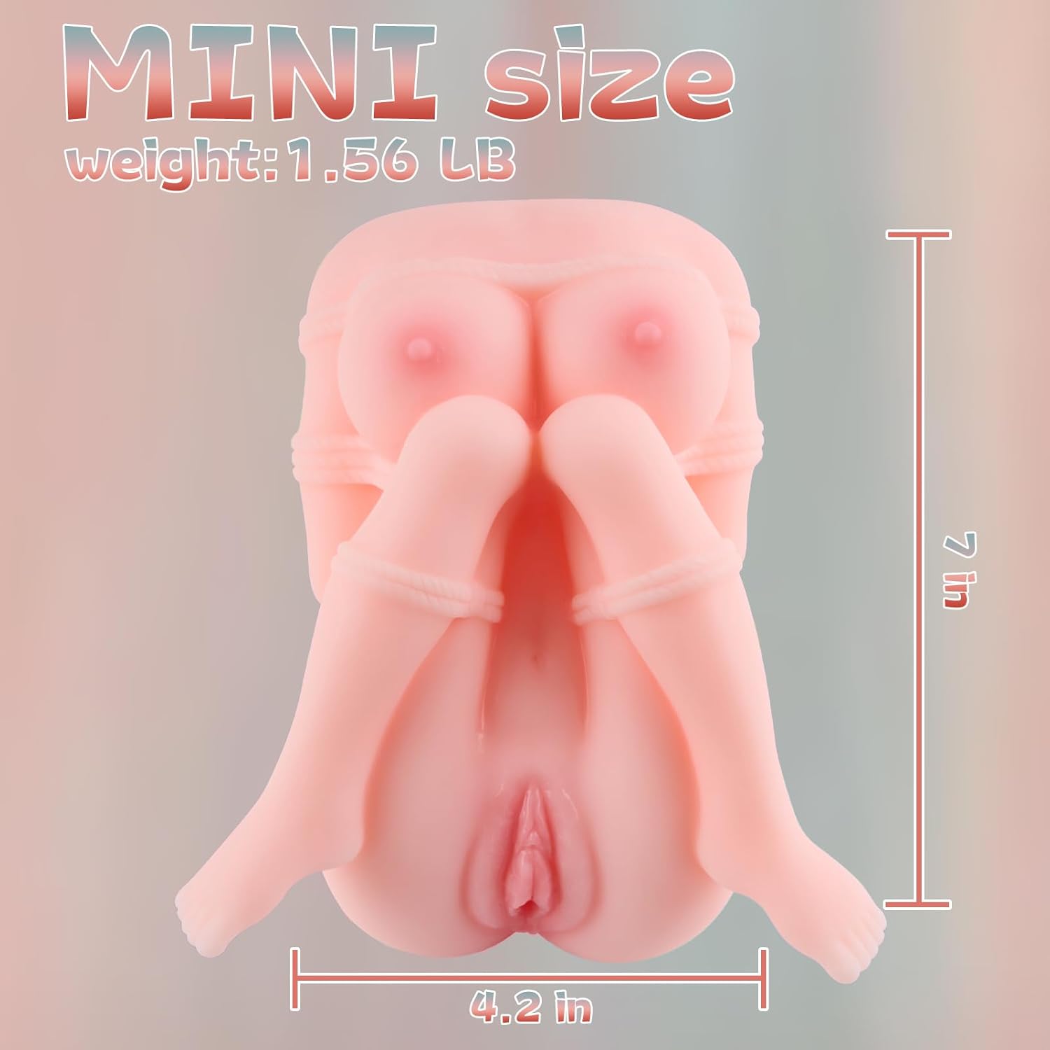 Dimensions de la mini poupée sexuelle hentai BDSM 2 en 1 avec vaginette compacte