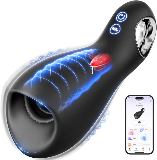 Vaginette automatique avec léchage de langue motorisée pour stimulation buccale réaliste