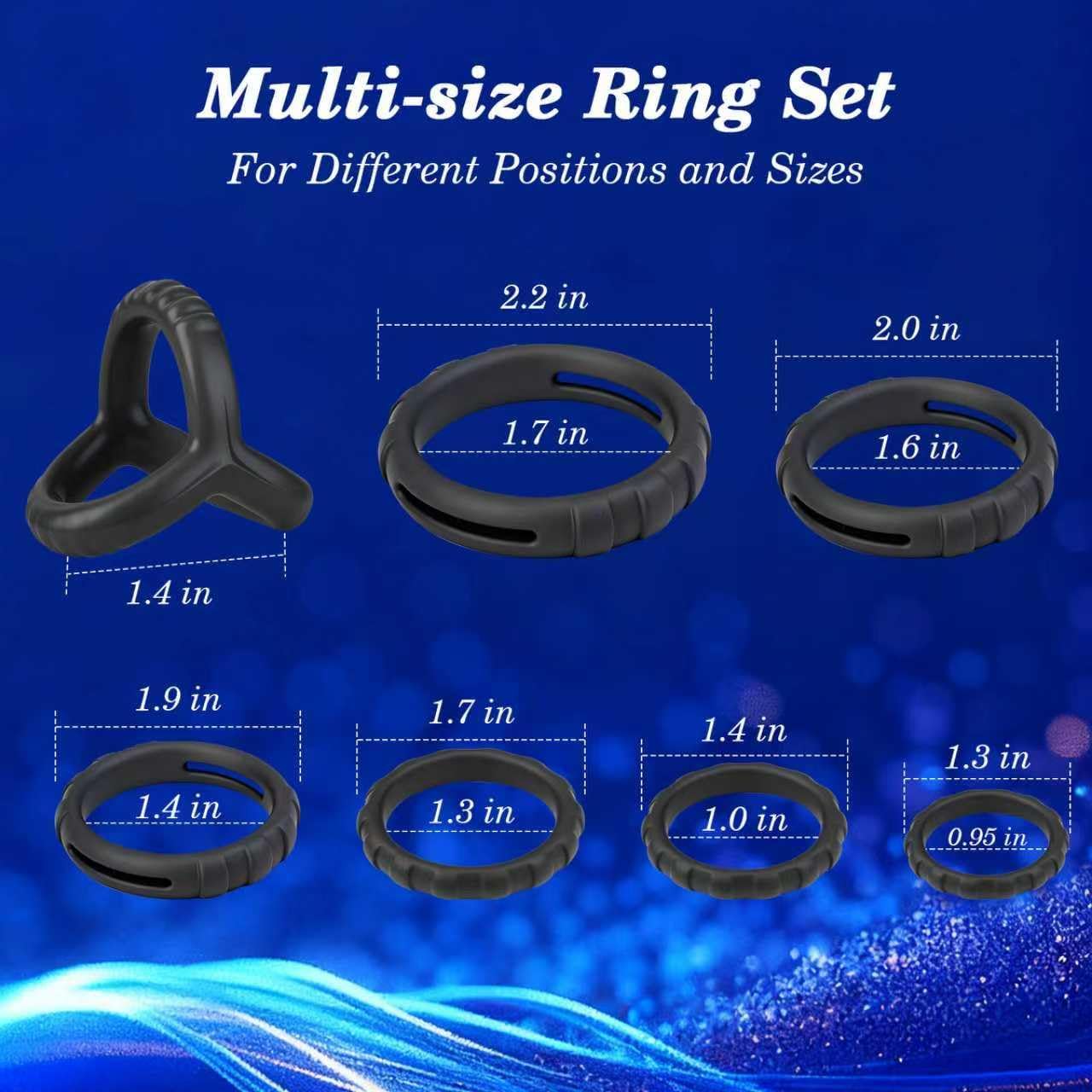 Cockring en silicone mesuré montrant un diamètre de 8 centimètres