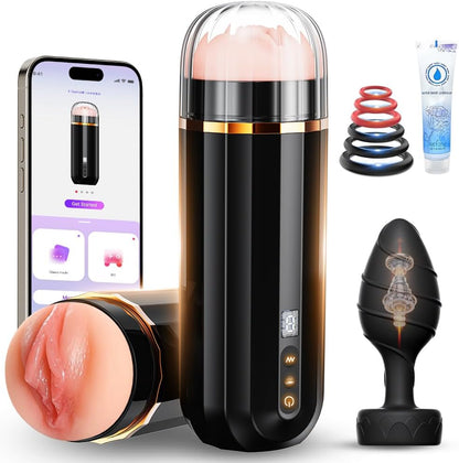 Coffret sextoys homme 3 en 1 complet présenté à plat sur fond clair