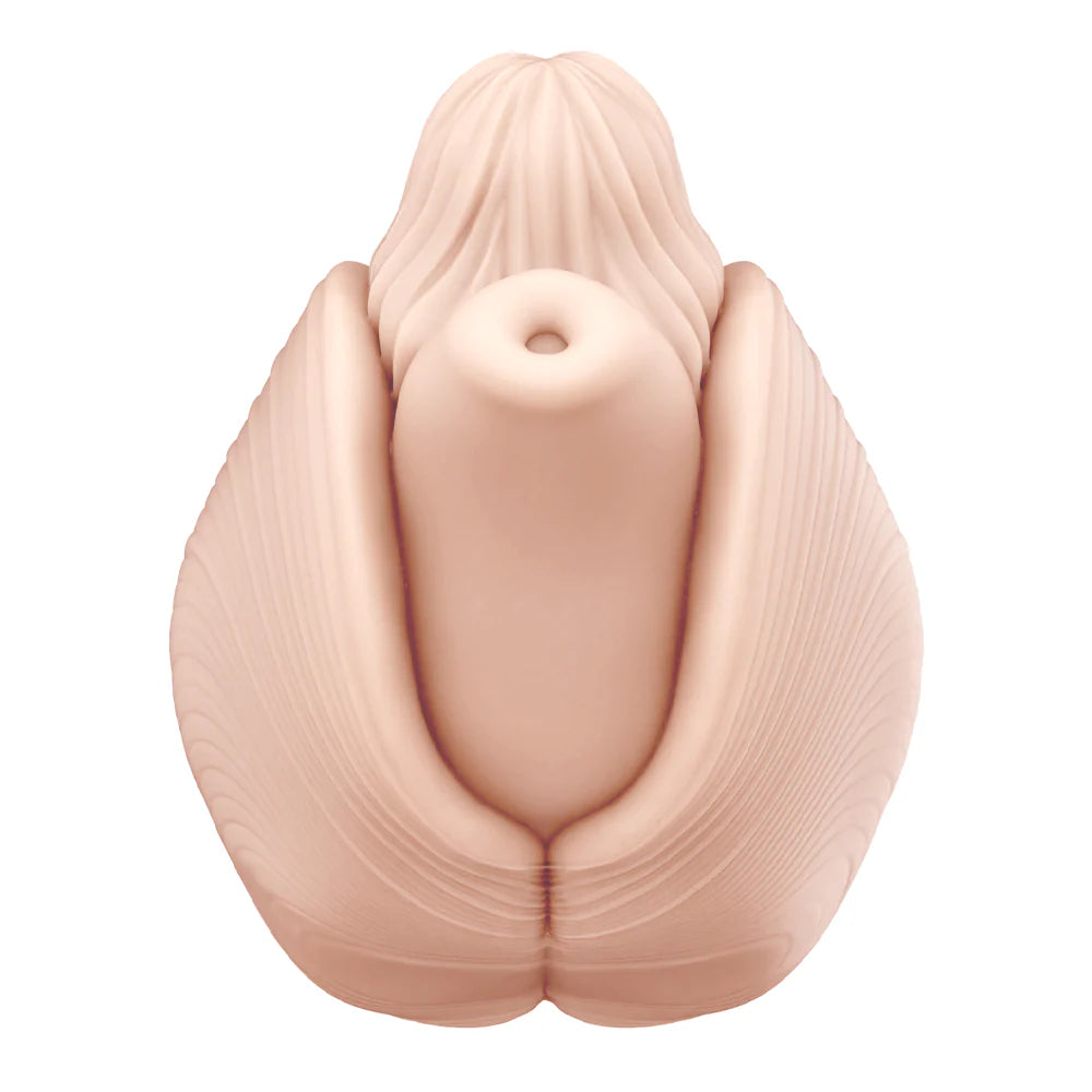 Vue de derriere du pocket pussy hentai coquillage présenté sur fond épuré