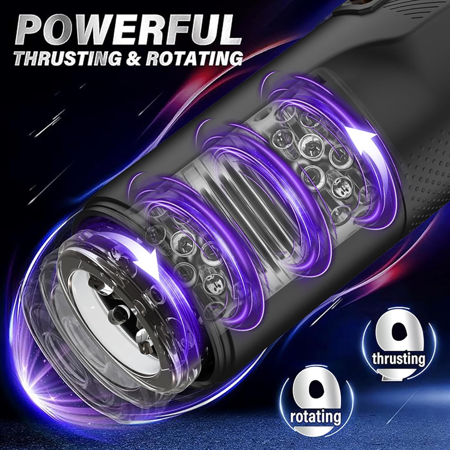 Masturbateur automatique 9 modes avec ouverture souple et finition premium vue rapprochée