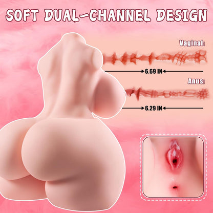Buste sexuel articulé réaliste 30 kg avec squelette métallique interne et matière TPE souple