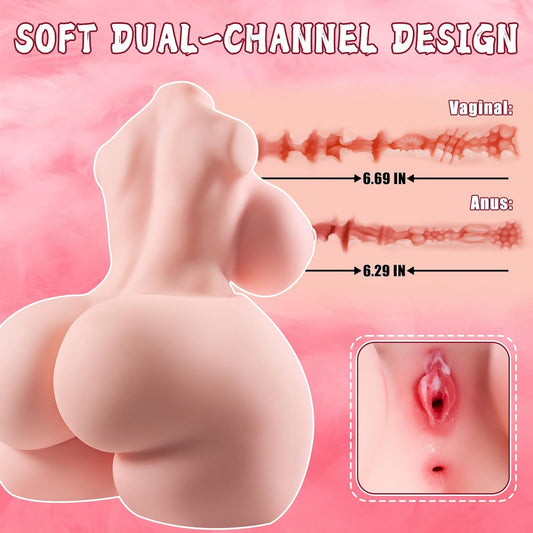 Buste sexuel articulé réaliste 30 kg avec squelette métallique interne et matière TPE souple