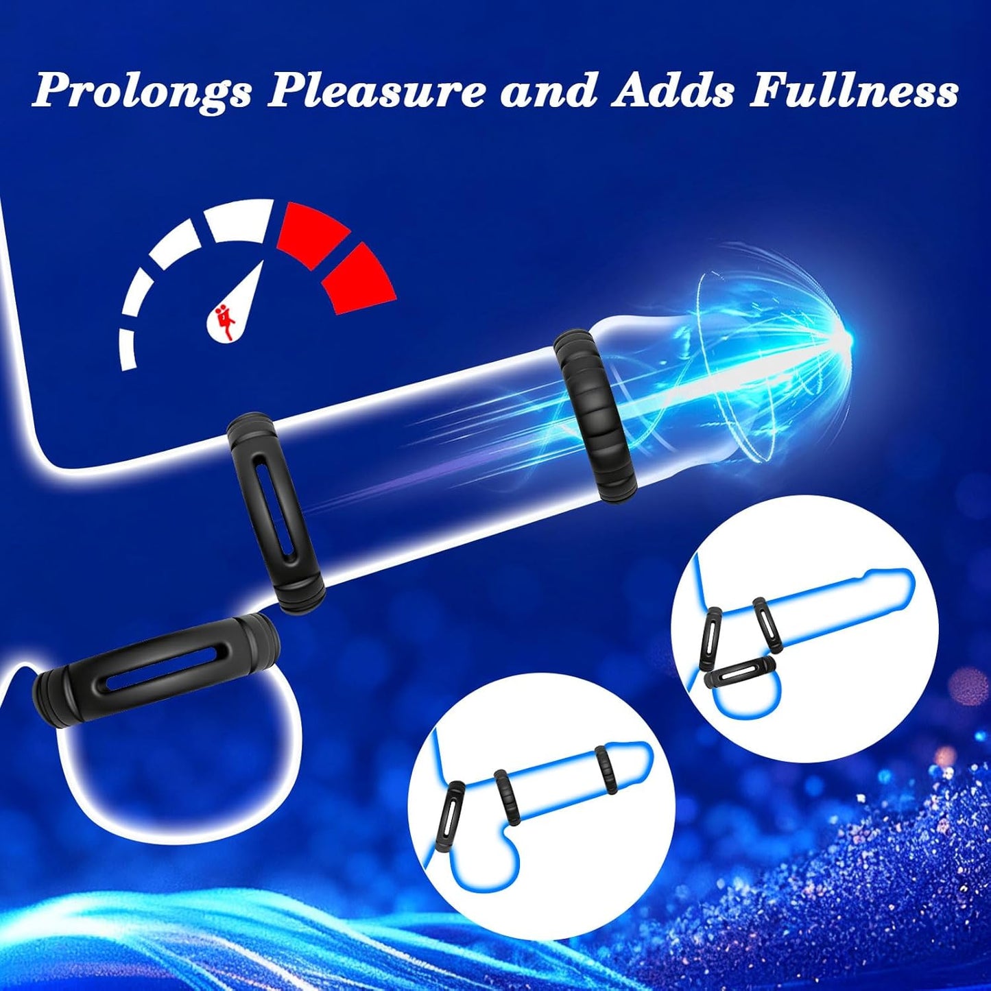Cockring en silicone texturé à rainures pour sensations intensifiées