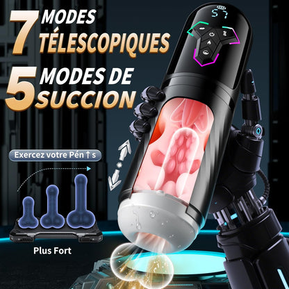 Masturbateur automatique avec succion réglable et modes de stimulation personnalisables