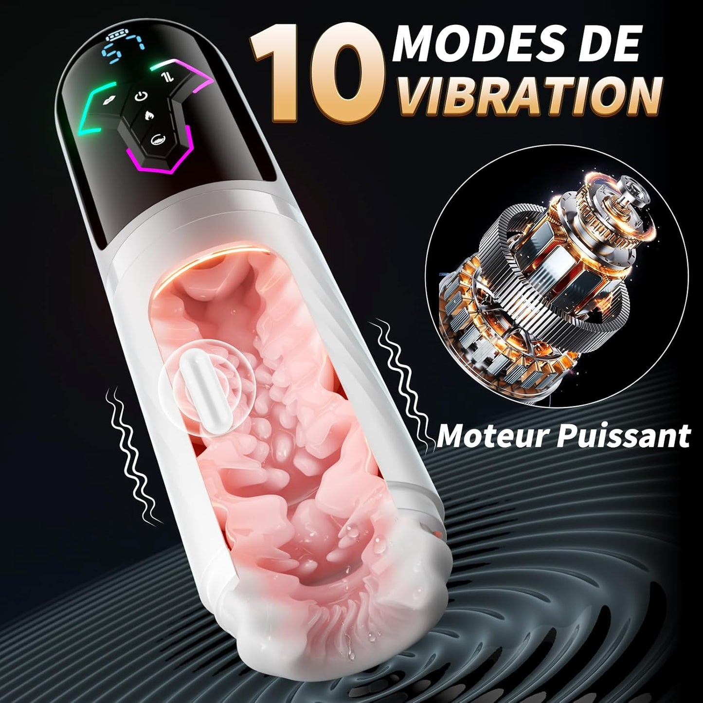 Masturbateur automatique IA Masculin Plaisir avec vibration, succion et chauffage pour homme