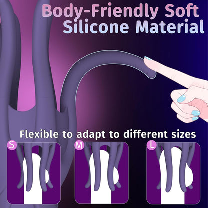 Vibromasseur de pénis en silicone doux et hypoallergénique pour homme