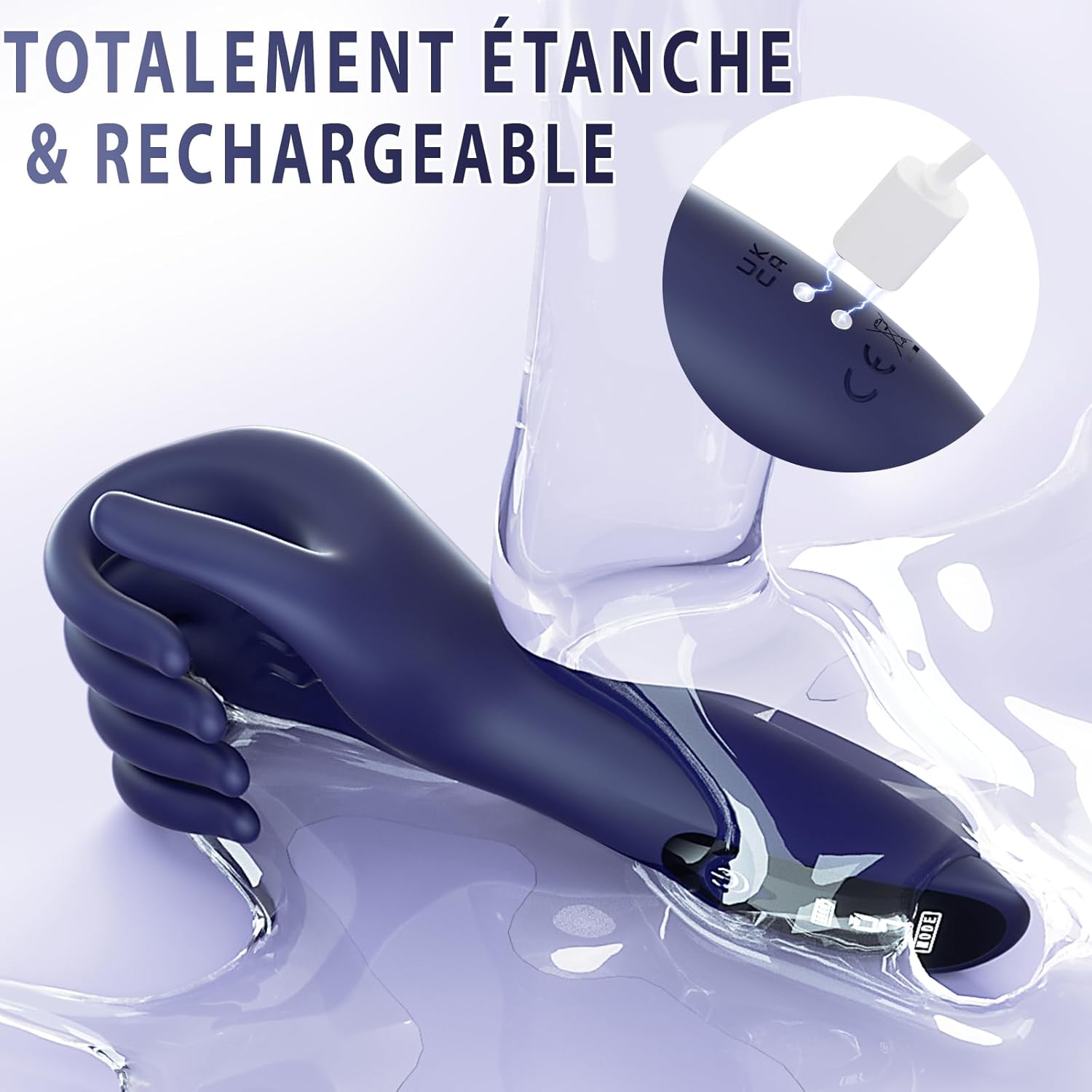 Masturbateur vibrant étanche IPX7 utilisé sous la douche pour un plaisir aquatique
