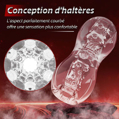 Masturbateur réaliste pour homme avec coque extérieure et intérieur granulé 