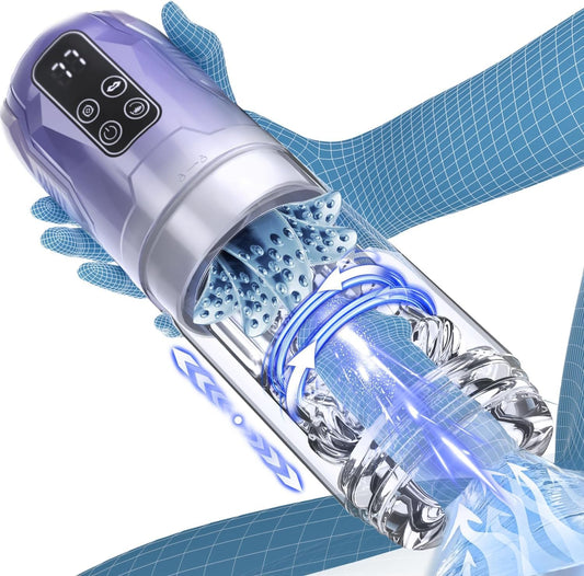 Masturbateur automatique homme avec pompe à vide, rotation, vibration et succion