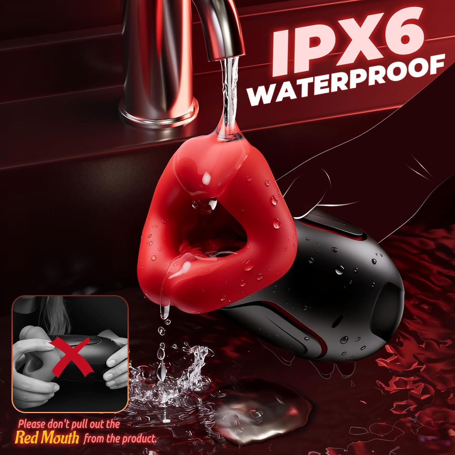 Masturbateur bouche étanche IPX6 avec commande tactile par pression