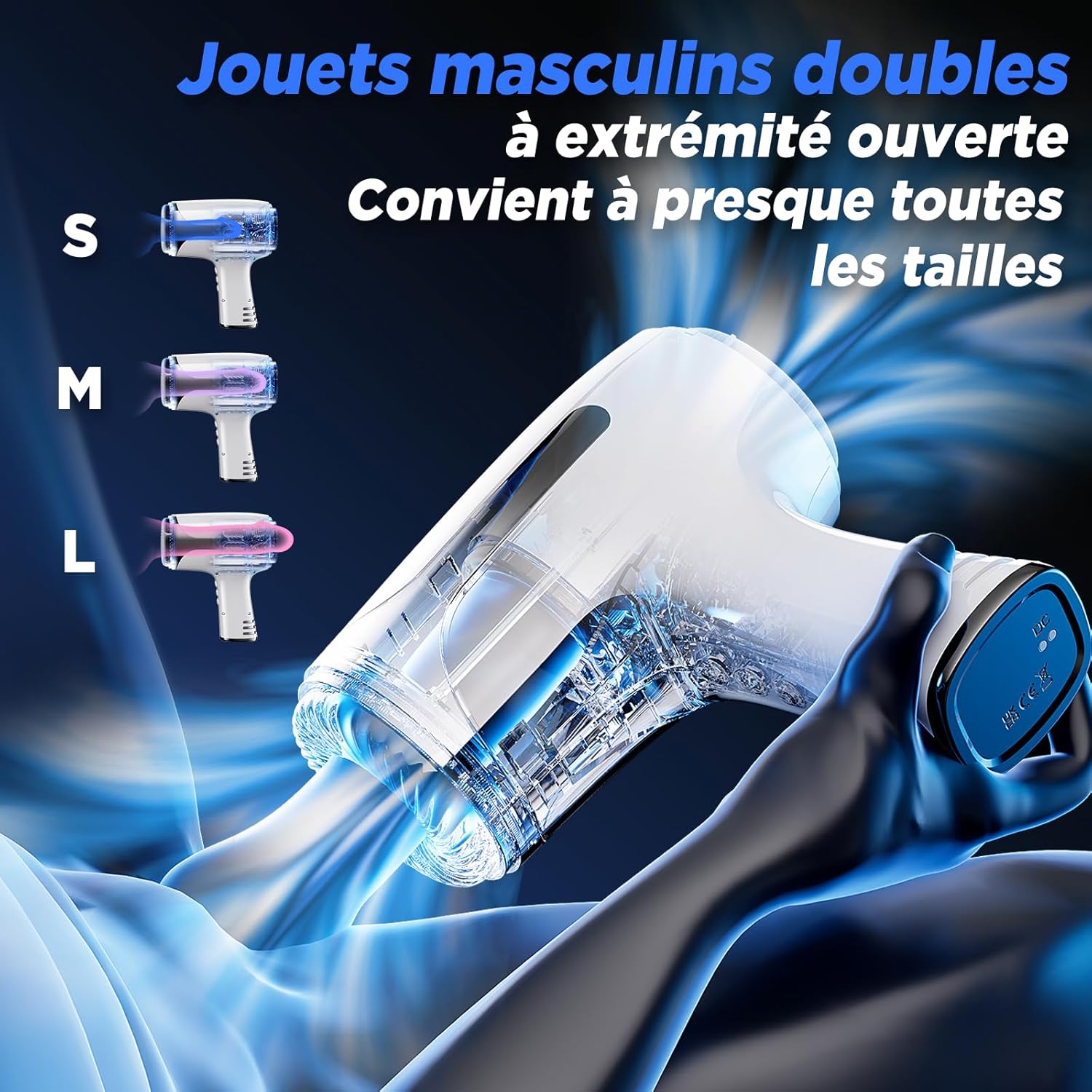 Vaginette connectée à double canal avec deux manchons indépendants pour varier les sensations
