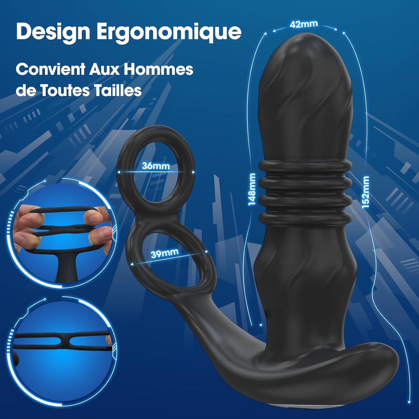 Massenger della prostata di cockring-Vibrante-MP4