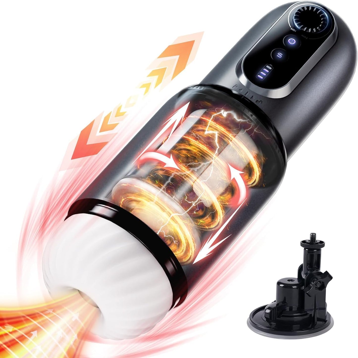 Masturbateur automatique mains libres vue de face couleur gris
