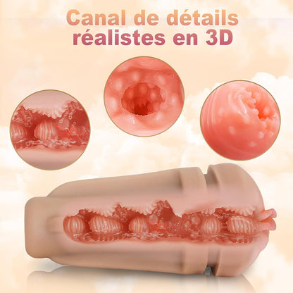 Gros plan sur le canal vaginal étroit et texturé de la vaginette réaliste

