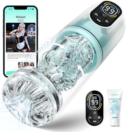 Masturbateur automatique IA pour homme vue de face sur fond neutre