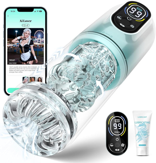 Masturbateur automatique IA pour homme vue de face sur fond neutre