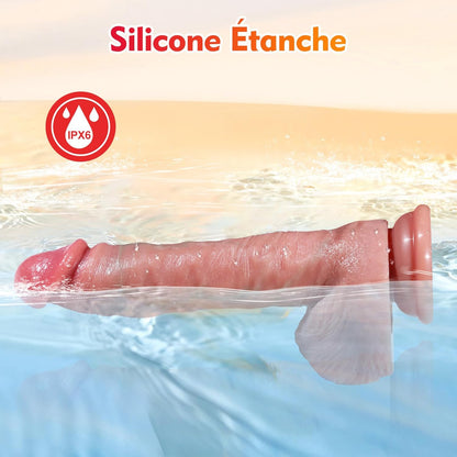 Gode vibrant étanche IPX7 utilisable sous la douche et dans le bain en toute sécurité