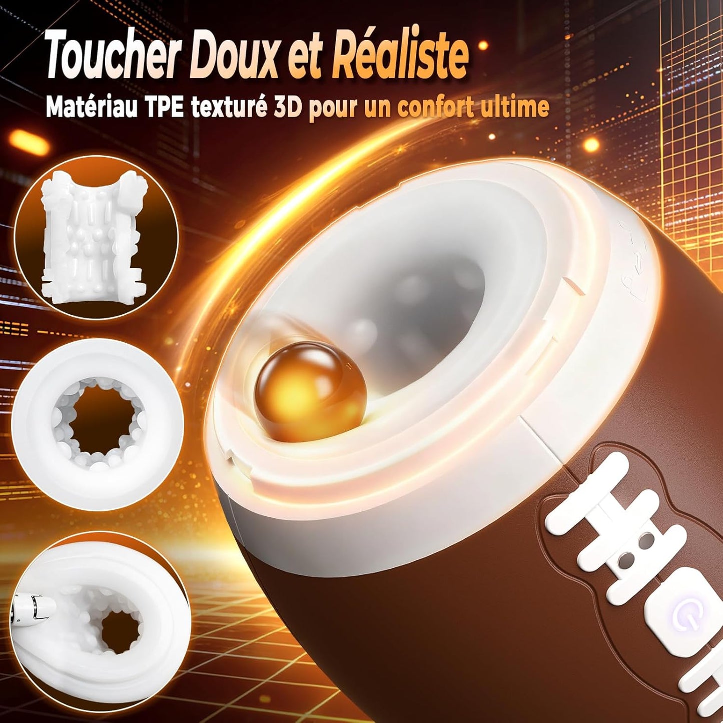 Pocket pussy homme automatique avec gaine intérieure texturée pour stimulation réaliste