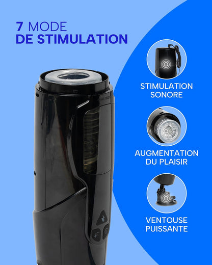 Masturbateur automatique homme avec 7 modes de vibration et rotation