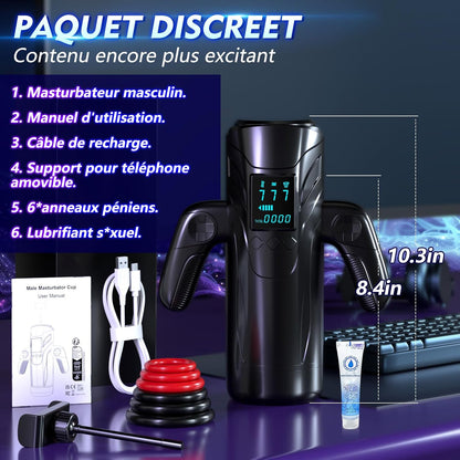 Dimensions du masturbateur automatique gaming mains libres avec hauteur largeur et format ergonomique