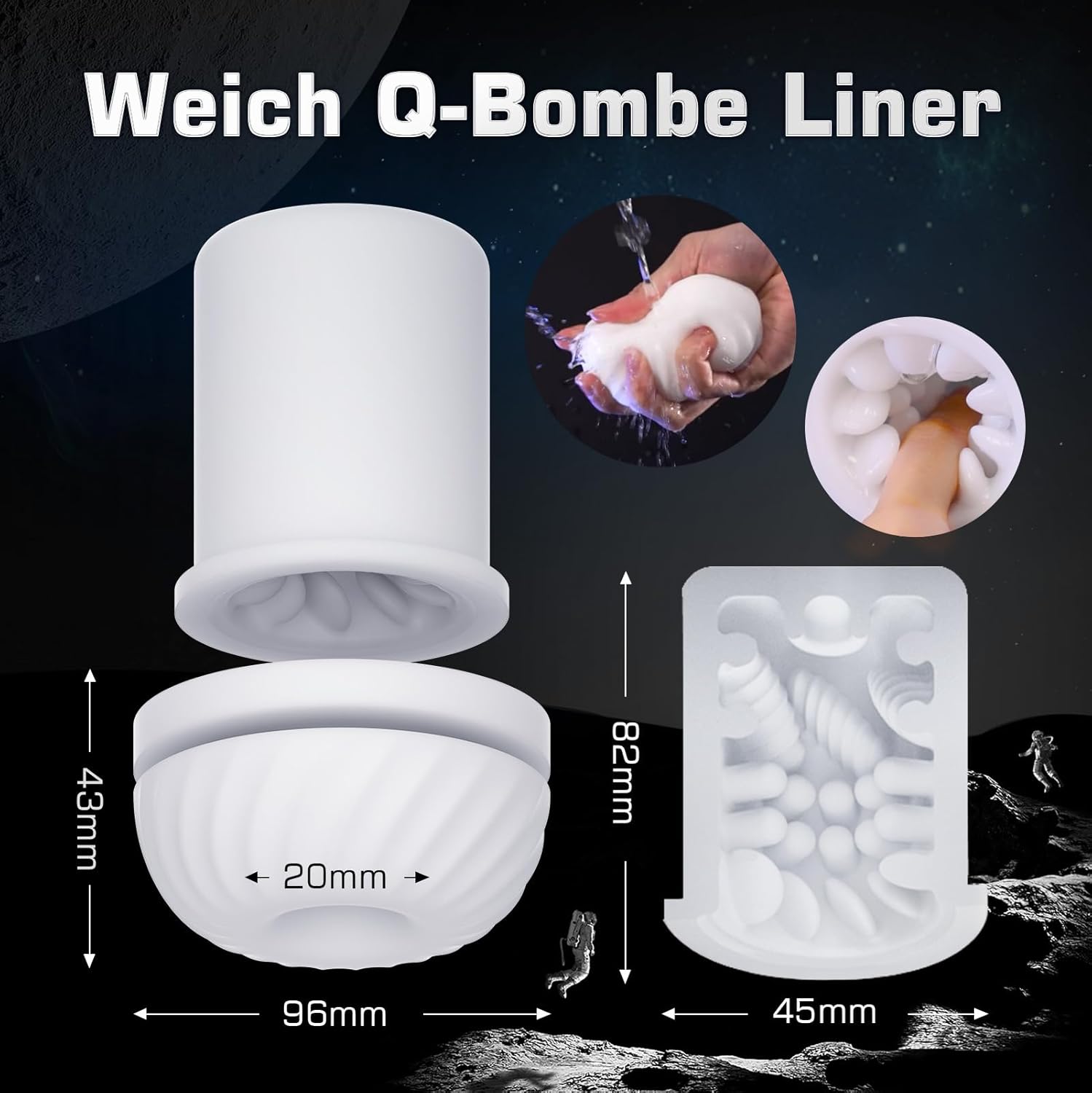 Gaine interne silicone 3D souple texturée du masturbateur automatique pour homme