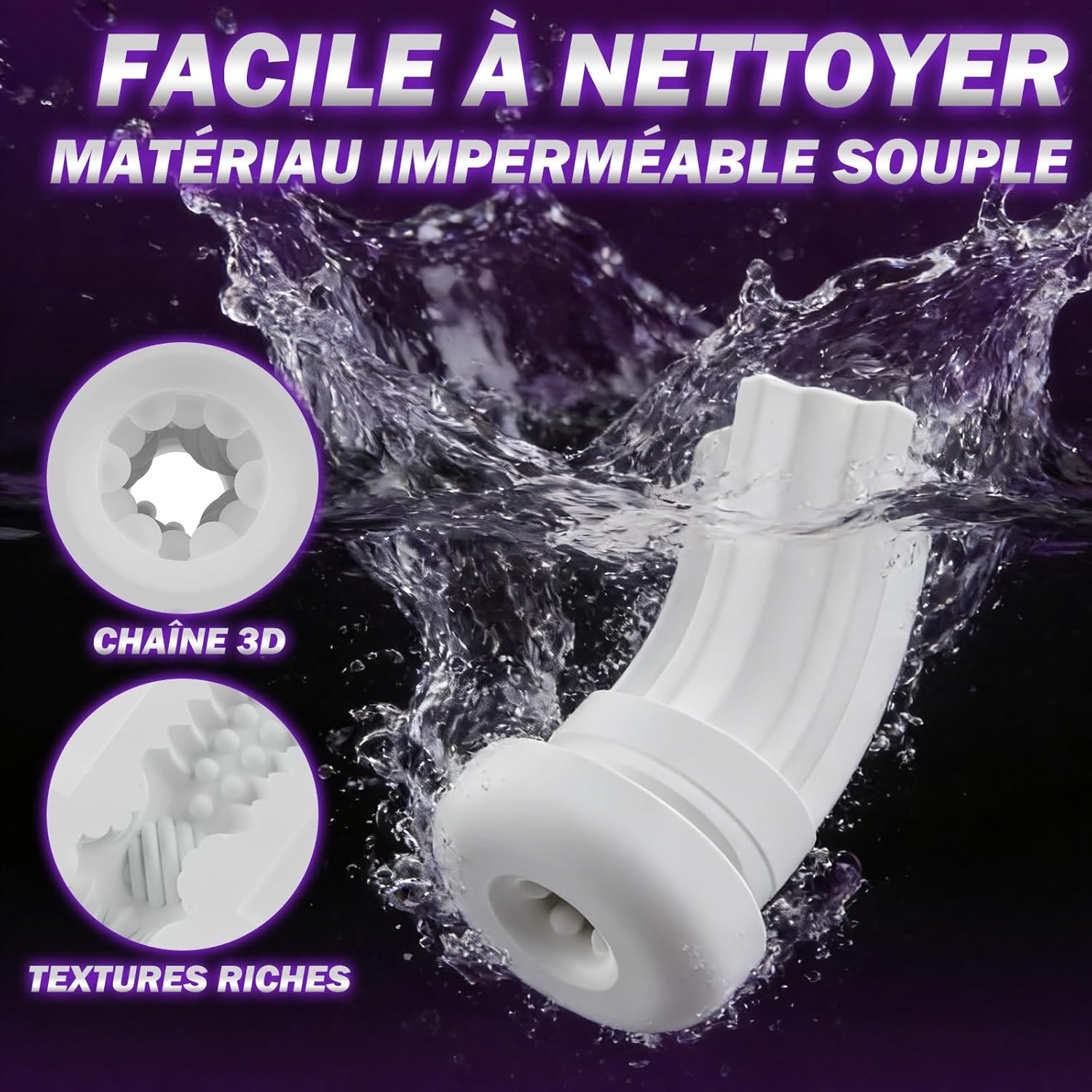 Manchon intérieur amovible et lavable du masturbateur pour un nettoyage facile


